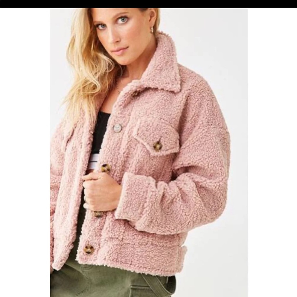 *SOLD* Forever 21 Light Pink Teddy Jacket